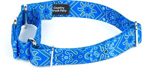 Show full view: Country Brook Petz Blue Bandana Martingale Dog Collar, Small: 11 to 15-in neck, 5/8-in wide slide 5 of 6