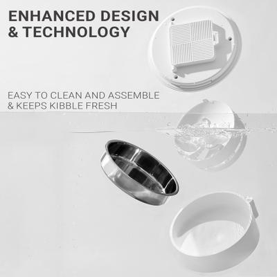 Show full view: INSTACHEW Purechew Mini Automatic Stainless Steel Smart Pet Feeder, White, 94-oz slide 5 of 8