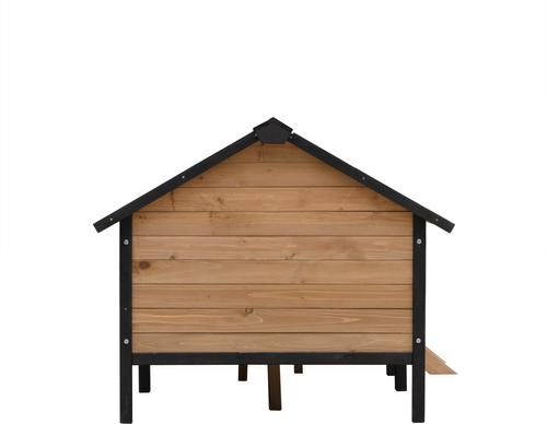 Show full view: Cesicia Outdoor Wooden Cabin Style Dog House with Porch, Honey slide 5 of 9