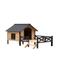 Show in main carousel: Cesicia Outdoor Wooden Cabin Style Dog House with Porch, Honey slide 6 of 9