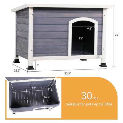 Show full view: Cesicia Elevated Wooden Outdoor Dog House, Grey slide 6 of 6