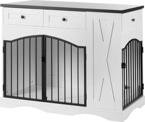Show full view: Cesicia Farmhouse Furniture Style Dog Crate, Black/White slide 7 of 9