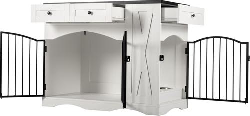 Show full view: Cesicia Farmhouse Furniture Style Dog Crate, Black/White slide 6 of 9