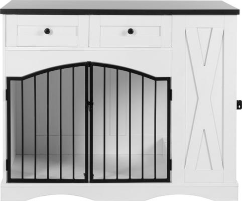 Show full view: Cesicia Farmhouse Furniture Style Dog Crate, Black/White slide 4 of 9