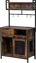 Cesicia Desk Hutch Furniture Style Dog Crate, Rustic Brown