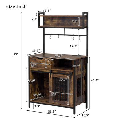 Show full view: Cesicia Desk Hutch Furniture Style Dog Crate, Rustic Brown slide 8 of 8