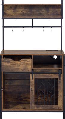 Show full view: Cesicia Desk Hutch Furniture Style Dog Crate, Rustic Brown slide 4 of 8