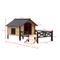 Show in main carousel: Cesicia Outdoor Wooden Cabin Style Dog House with Porch, Honey slide 9 of 9