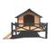 Show in main carousel: Cesicia Outdoor Wooden Cabin Style Dog House with Porch, Honey slide 3 of 9