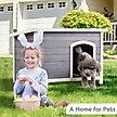 Show in main carousel: Cesicia Elevated Wooden Outdoor Dog House, Grey slide 2 of 6