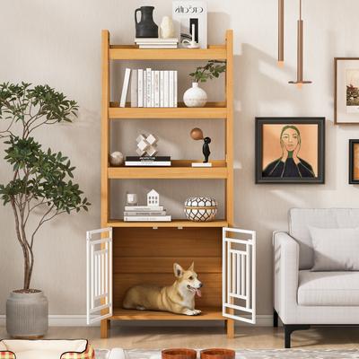 Show full view: Cesicia Ladder Bookcase Furniture Style Dog Crate, Ancient Oak slide 7 of 9