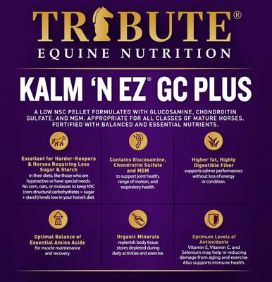 Show full view: Tribute Equine Nutrition Kalm 'N EZ GC Plus Low-NSC, Joint Support Horse Feed, 50-lb bag slide 5 of 9