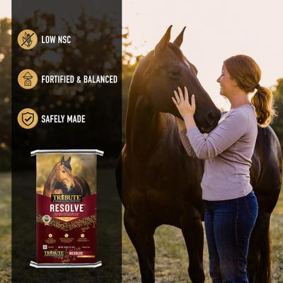 Show full view: Tribute Equine Nutrition Resolve High Fat Horse Feed, 50-lb bag slide 7 of 9