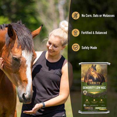 Show full view: Tribute Equine Nutrition Seniority Low NSC Pellet for All Horses, 50-lb bag slide 6 of 7