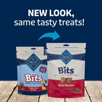 Show full view: Blue Buffalo Blue Bits Tender Beef Recipe Chicken-Free Soft-Moist Training Dog Treats, 19-oz bag slide 10 of 12