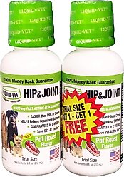Liquid-Vet Hip & Joint Pot Roast Dog Supplement, 8-fl oz bottle, 2-pack trial