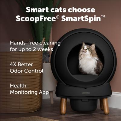 Show full view: PetSafe ScoopFree SmartSpin Self-Cleaning Cat Litter Box Bundle, Black slide 3 of 11