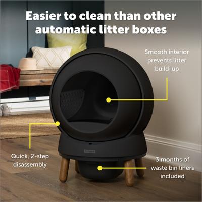 Show full view: PetSafe ScoopFree SmartSpin Self-Cleaning Cat Litter Box Bundle, Black slide 6 of 11