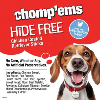 Show full view: Chomp'ems Hide-Free Chicken Sticks Dog Treats, 20-count bundle slide 5 of 8