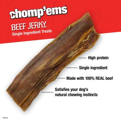 Show full view: Chomp'ems Beef Jerky Dog Treats, 7-oz bag, bundle of 2 slide 4 of 8
