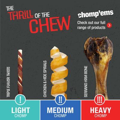 Show full view: Chomp'ems Hide-Free Knot Bones Two-Tone Peanut Butter Dog Treats, 20 count, bundle of 2 slide 8 of 8
