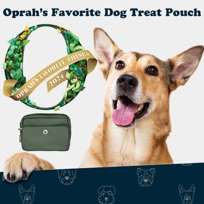 Show full view: Puppington 3-in-1 Crossbody Dog Walking Bag & Treat Pouch with Slow Feeding Travel Bowl, Reflective Leash & Matching Poop Bags, Basil Green slide 4 of 10
