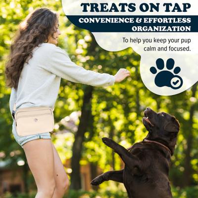 Show full view: Puppington 3-in-1 Crossbody Dog Walking Bag & Treat Pouch with Matching Poop Bags, Vanilla Cream slide 4 of 10