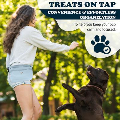 Show full view: Puppington 3-in-1 Crossbody Dog Walking Bag & Treat Pouch with Slow Feeding Travel Bowl, Reflective Leash & Matching Poop Bags, Ice Blue slide 5 of 10