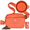Show in main carousel: Puppington 3-in-1 Crossbody Dog Walking Bag & Treat Pouch with Slow Feeding Travel Bowl & Matching Poop Bags, Poppy Orange slide 1 of 10