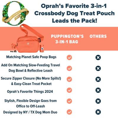 Show full view: Puppington 3-in-1 Crossbody Dog Walking Bag & Treat Pouch with Matching Poop Bags, Poppy Orange slide 7 of 10
