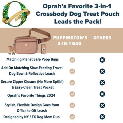 Show full view: Puppington 3-in-1 Crossbody Dog Walking Bag & Treat Pouch with Matching Poop Bags, Latte Beige slide 7 of 10