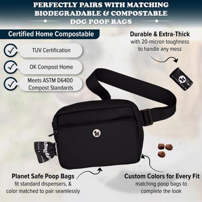Show full view: Puppington 3-in-1 Crossbody Dog Walking Bag & Treat Pouch with Matching Poop Bags, Onyx Black slide 5 of 10