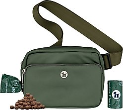Puppington 3-in-1 Crossbody Dog Walking Bag & Treat Pouch with Matching Poop Bags, Basil Green