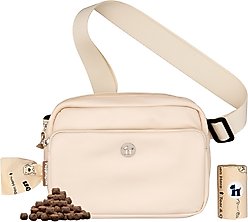 Puppington 3-in-1 Crossbody Dog Walking Bag & Treat Pouch with Matching Poop Bags, Vanilla Cream