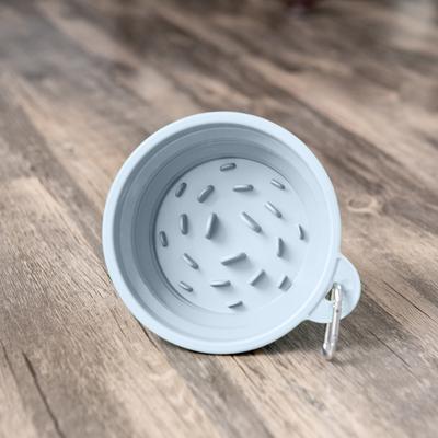 Show full view: Puppington Slow-Feeder Non-Skid Travel Dog Bowl, Ice Blue, 2.25-cup slide 4 of 6