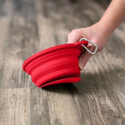 Show full view: Puppington Slow-Feeder Non-Skid Travel Dog Bowl, Ruby Red, 2.25-cup slide 3 of 5