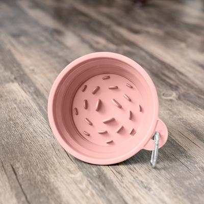 Show full view: Puppington Slow-Feeder Non-Skid Travel Dog Bowl, Blush Pink, 2.25-cup slide 4 of 5