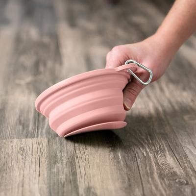 Show full view: Puppington Slow-Feeder Non-Skid Travel Dog Bowl, Blush Pink, 2.25-cup slide 3 of 5
