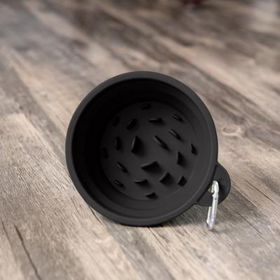 Show full view: Puppington Slow-Feeder Non-Skid Travel Dog Bowl, Onyx Black, 2.25-cup slide 4 of 5