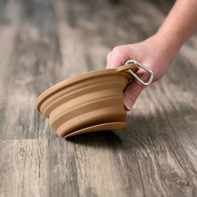 Show full view: Puppington Slow-Feeder Non-Skid Travel Dog Bowl, Latte Beige, 2.25-cup slide 2 of 4