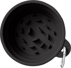 Puppington Slow-Feeder Non-Skid Travel Dog Bowl, Onyx Black, 2.25-cup