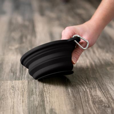Show full view: Puppington Slow-Feeder Non-Skid Travel Dog Bowl, Onyx Black, 2.25-cup slide 3 of 5