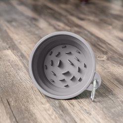 Puppington Slow-Feeder Non-Skid Travel Dog Bowl, Charcoal Gray, 2.25-cup slide 2 of 3