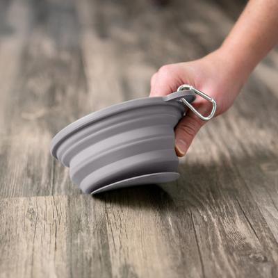Show full view: Puppington Slow-Feeder Non-Skid Travel Dog Bowl, Charcoal Gray, 2.25-cup slide 3 of 5