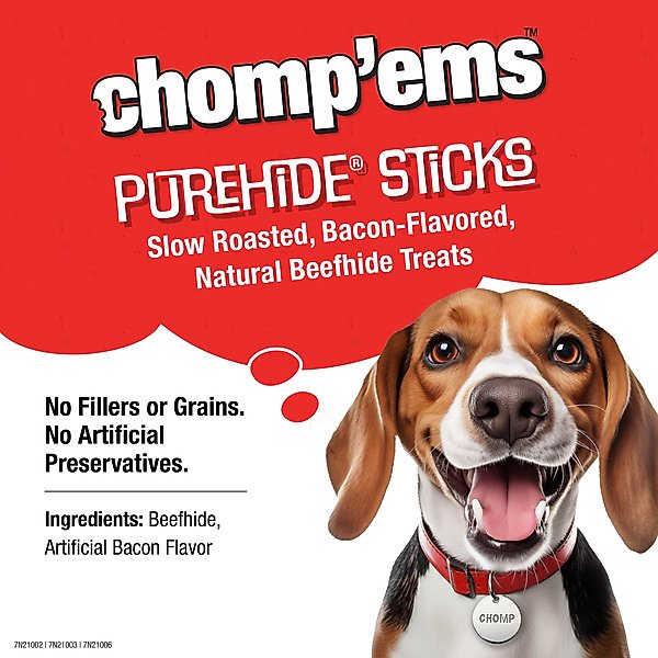 Chomp'ems Purehide Sticks Dog Treats, 8.5-oz bag