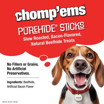 Show full view: Chomp'ems Purehide Sticks Dog Treats, 4-oz bag slide 5 of 9