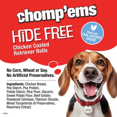 Show full view: Chomp'ems 7"Hide-Free Chicken Rolls Dog Treats, 2 count, bundle of 2 slide 6 of 9