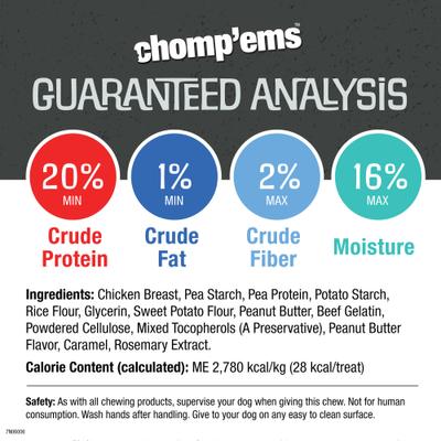 Show full view: Chomp'ems Hide-Free Chicken Sticks Dog Treats, 20-count bundle slide 6 of 8