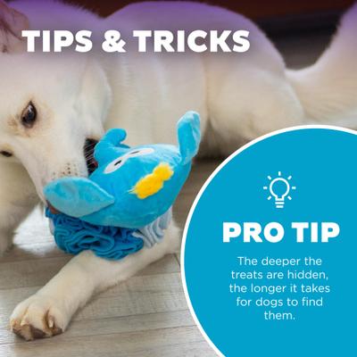 Show full view: Outward Hound Stuff N' Snuffle Squeaky Plush Snuffle Ball Puzzle, Elephant Dog Toy, Blue slide 5 of 10