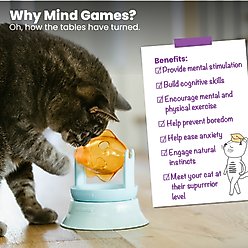 Catstages 2-in-1 Spinning Orange Fish Interactive & Topper for Ball Track, Treat-Dispensing Cat Toy, Blue slide 2 of 8